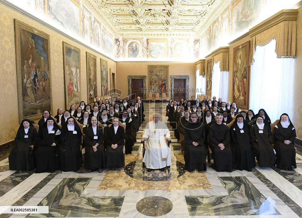 Pope Francis Meets With Discalced Carmelites - Vatican