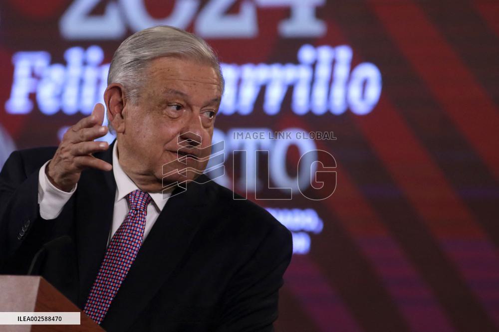 President Lopez Obrador Press Conference - Mexico