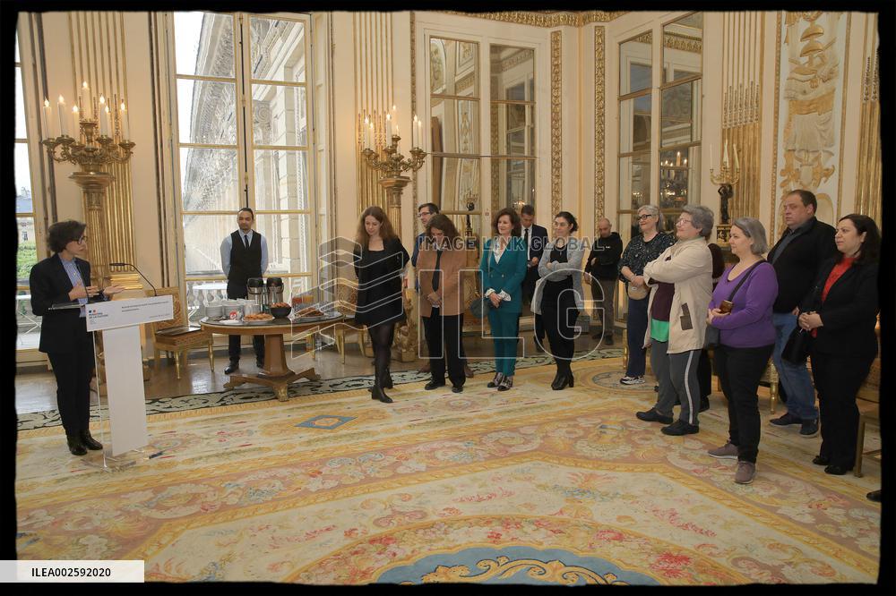 French culture minister Rachida Dati meets Culture Trade Unions - Paris