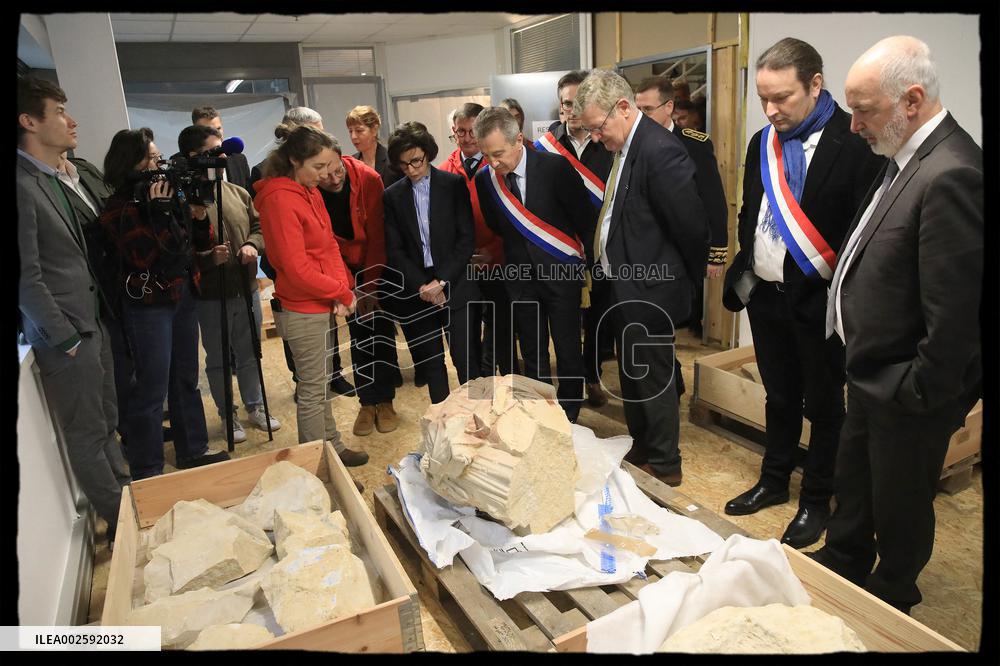 French culture minister Rachida Dati visits INRAP center - Val d’Oise