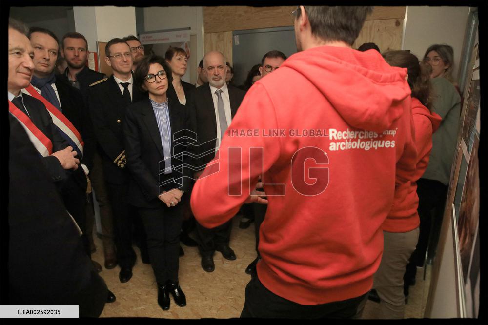 French culture minister Rachida Dati visits INRAP center - Val d’Oise