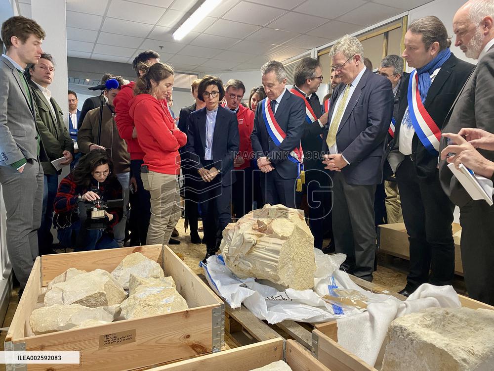 French culture minister Rachida Dati visits INRAP center - Val d’Oise
