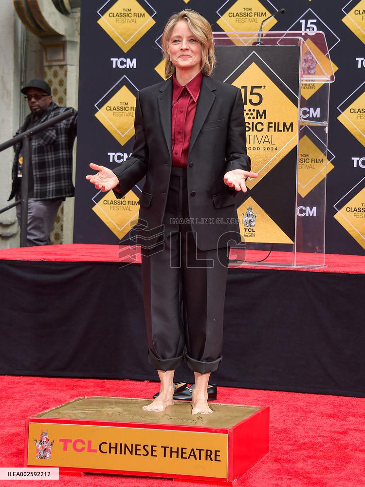 Handprint And Footprint Ceremony Honoring Jodie Foster - LA