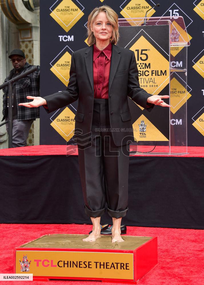 Handprint And Footprint Ceremony Honoring Jodie Foster - LA