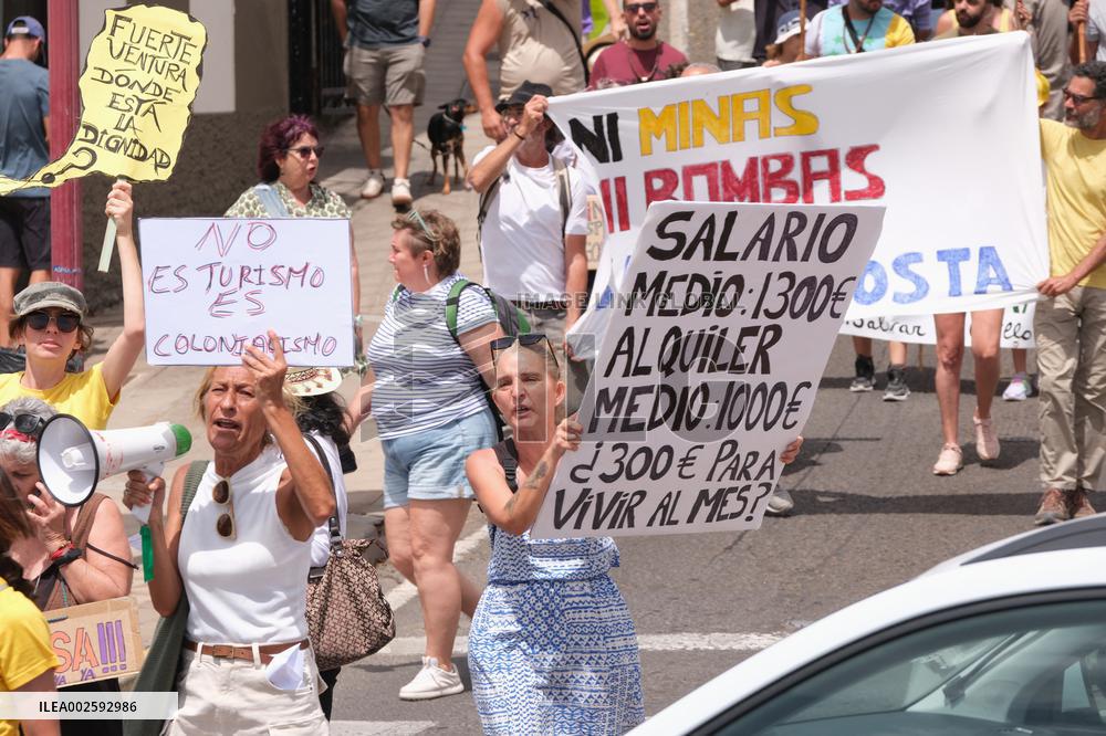 Demonstration against tourism model in Fuerteventura - Canary Islands