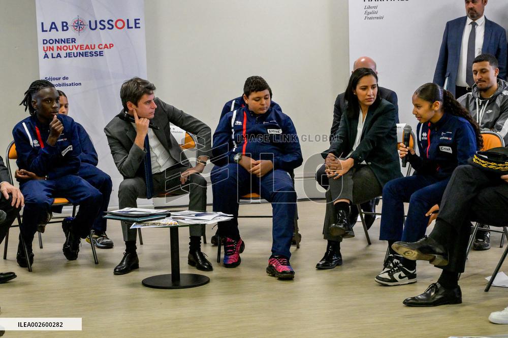 Gabriel Attal Visit To The Parc Imperial High School - Nice