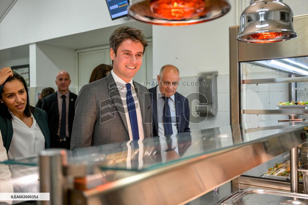 Gabriel Attal Visit To The Parc Imperial High School - Nice