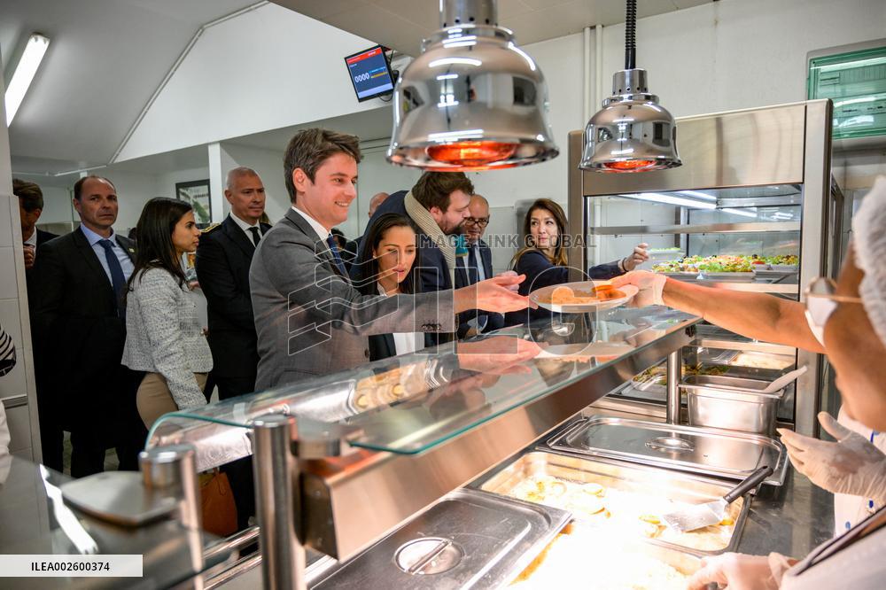 Gabriel Attal Visit To The Parc Imperial High School - Nice