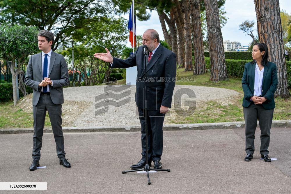 Gabriel Attal Visit To The Parc Imperial High School - Nice