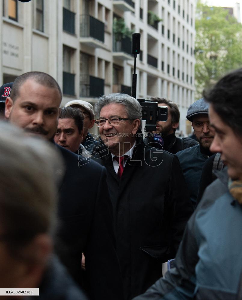 Melenchon Gives A Conference At Sciences Po - Paris