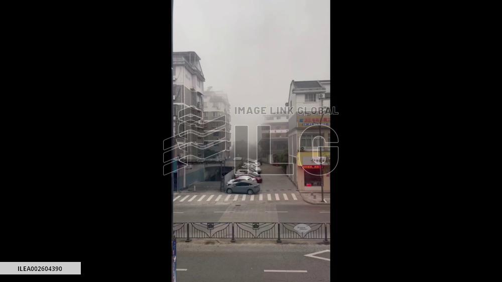 China: Approaching Downburst Caught On Film During Storm In Kaihua