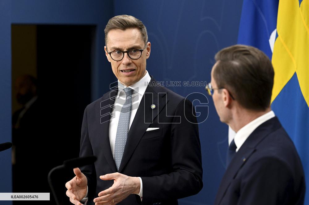 Finnish President Stubb visiting Sweden
