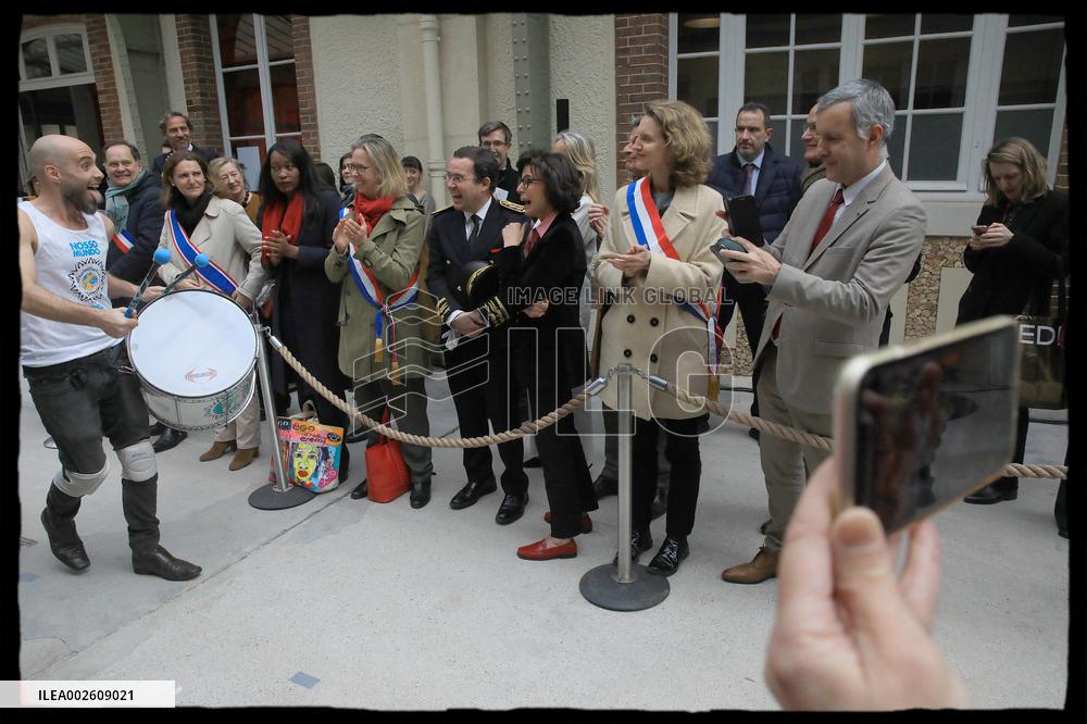 Rachida Dati at the opening of the wood-fired oven revealing the trophies created for Paris 2024 - Sevres