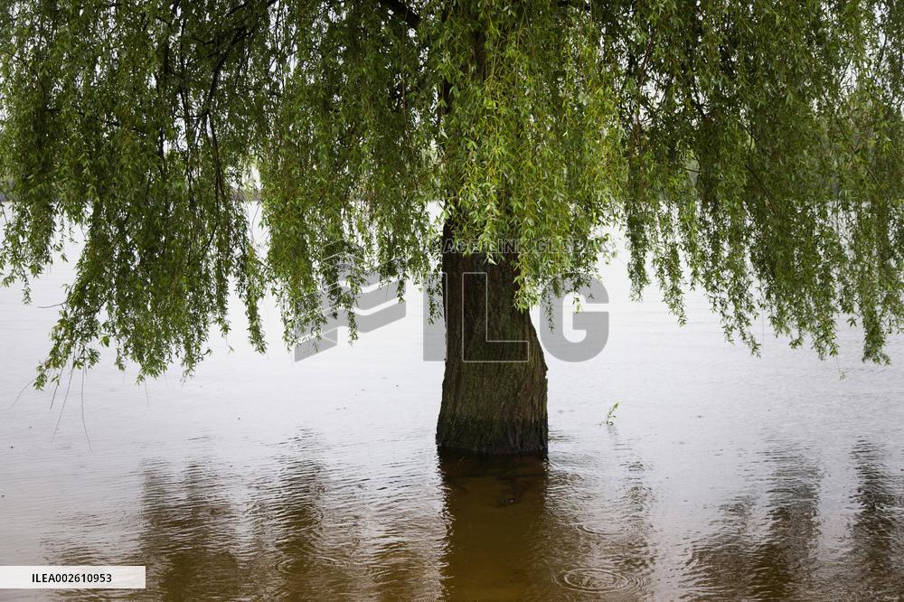 Left bank of Dnipro river flooded due to rising water level in Kyiv