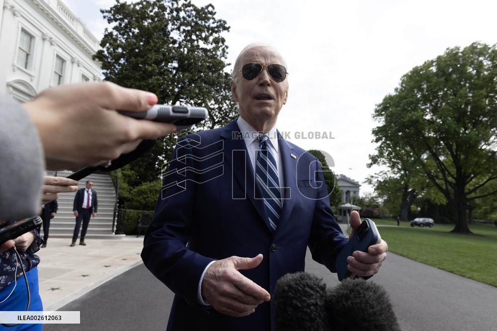 US President Joe Biden departs the White House