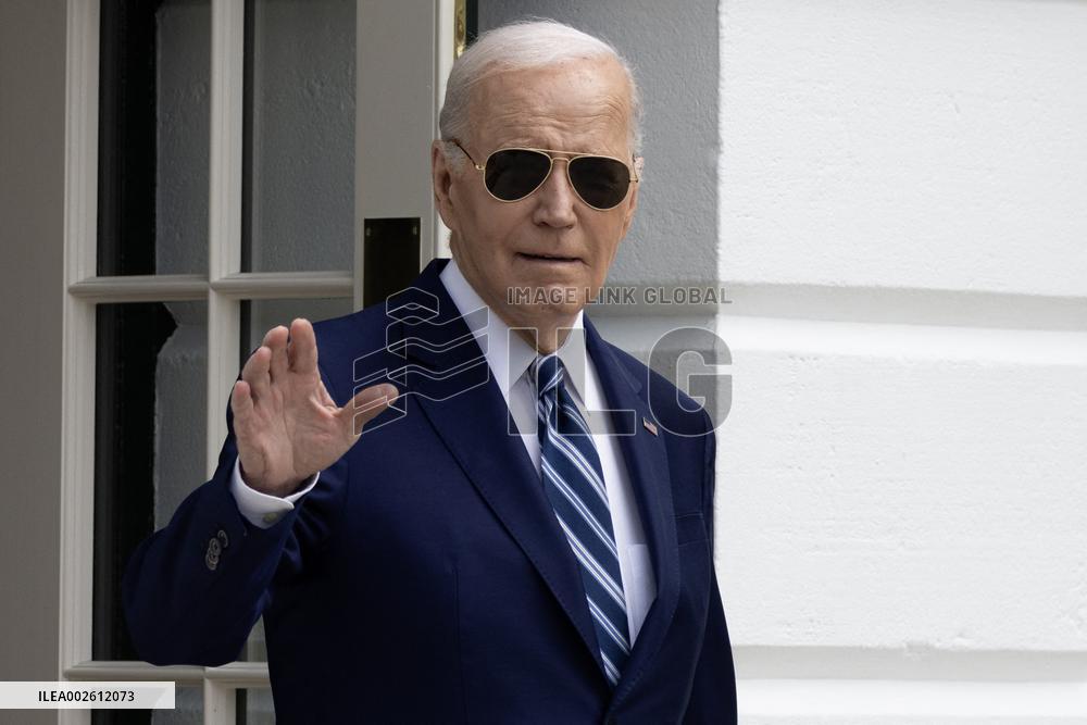 US President Joe Biden departs the White House
