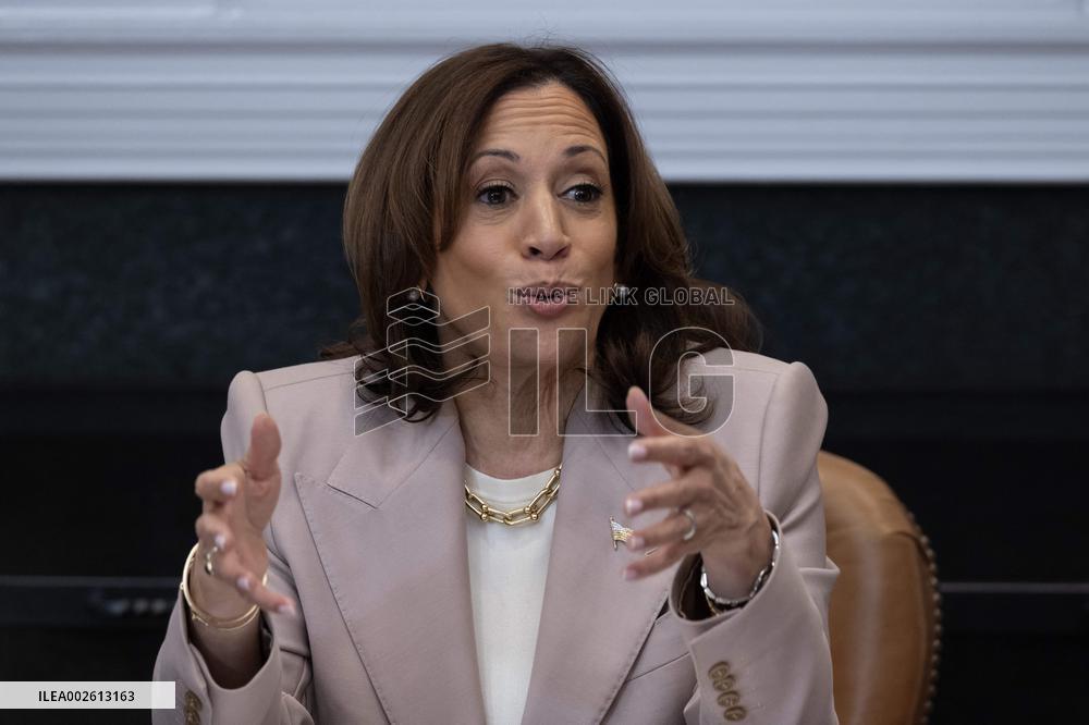 US Vice President Kamala Harris delivers remarks at an event on Second Chance Month