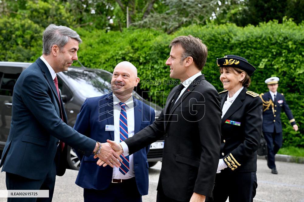 Macron Visits European School - Strasbourg