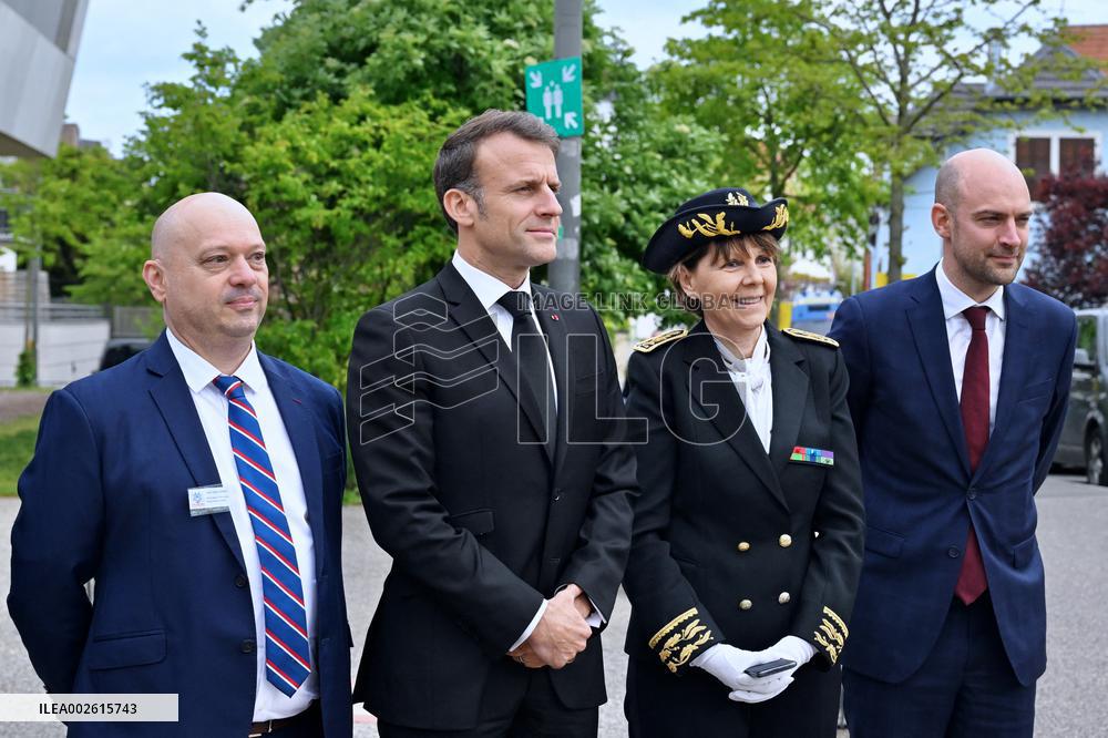 Macron Visits European School - Strasbourg