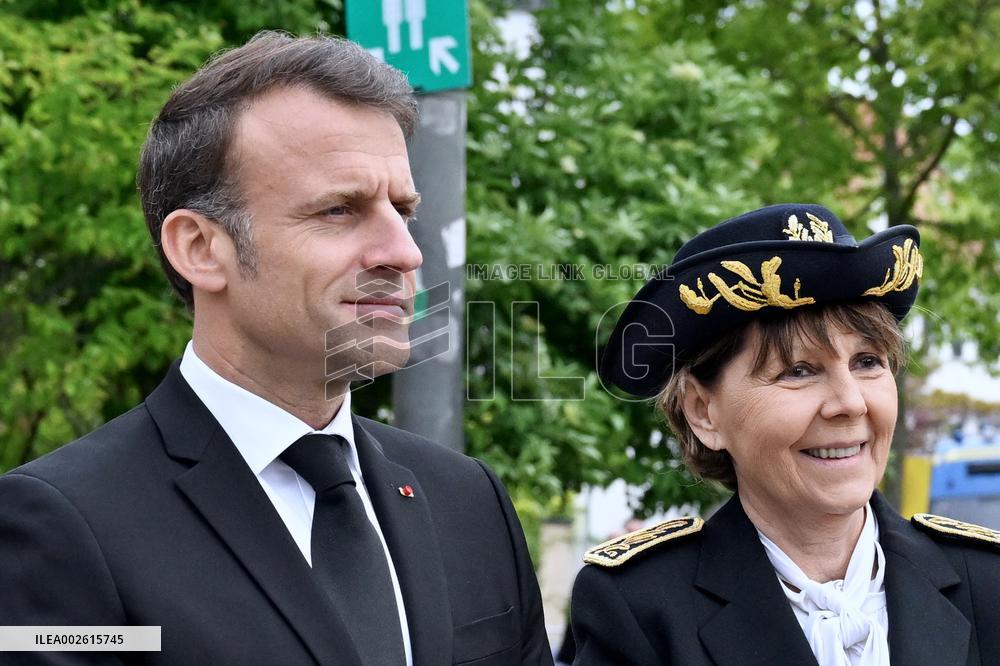 Macron Visits European School - Strasbourg