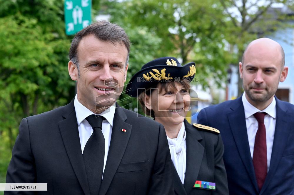 Macron Visits European School - Strasbourg