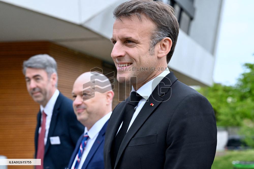 Macron Visits European School - Strasbourg
