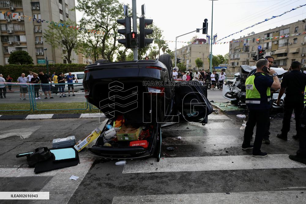 ISRAEL-RAMLA-MINISTER OF NATIONAL SECURITY-CAR CRASH