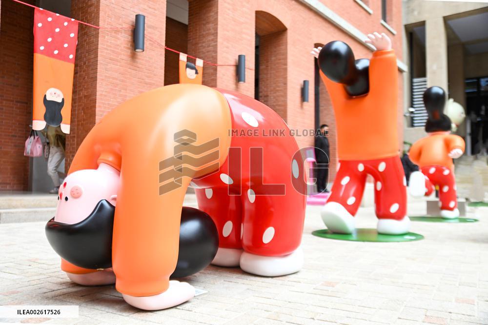 A Low-back Girl Art Installation in Shanghai