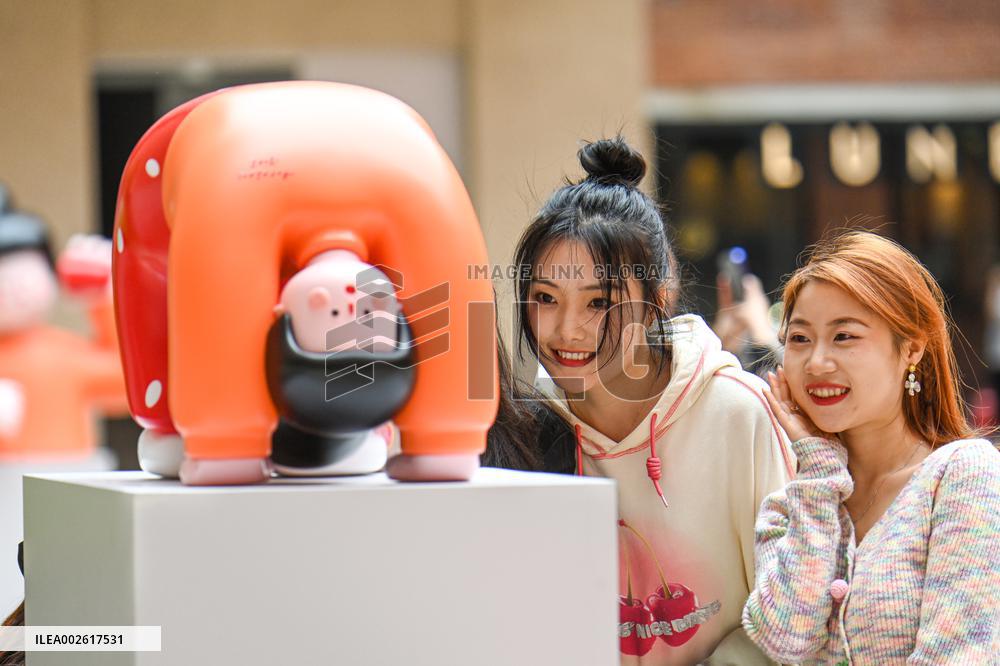 A Low-back Girl Art Installation in Shanghai