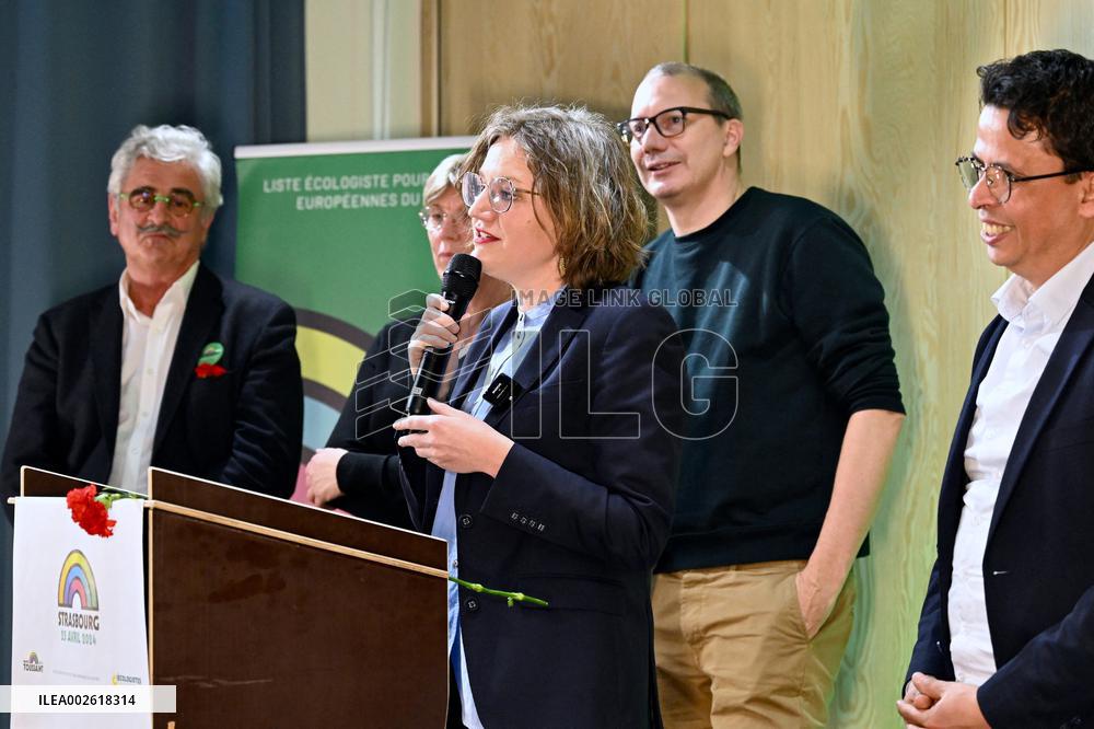 Marie Toussaint Campaign Meeting for the European Elections - Strasbourg