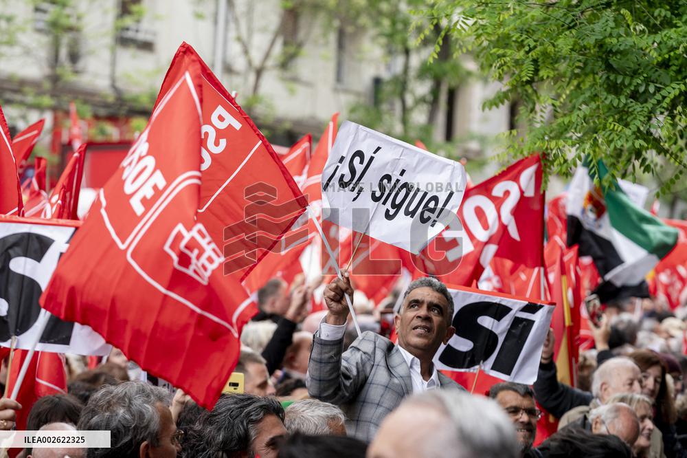 Rally In Support Of Pedro Sanchez - Madrid