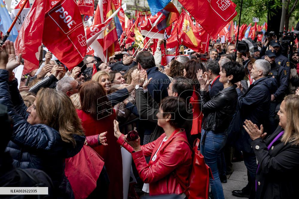 Rally In Support Of Pedro Sanchez - Madrid