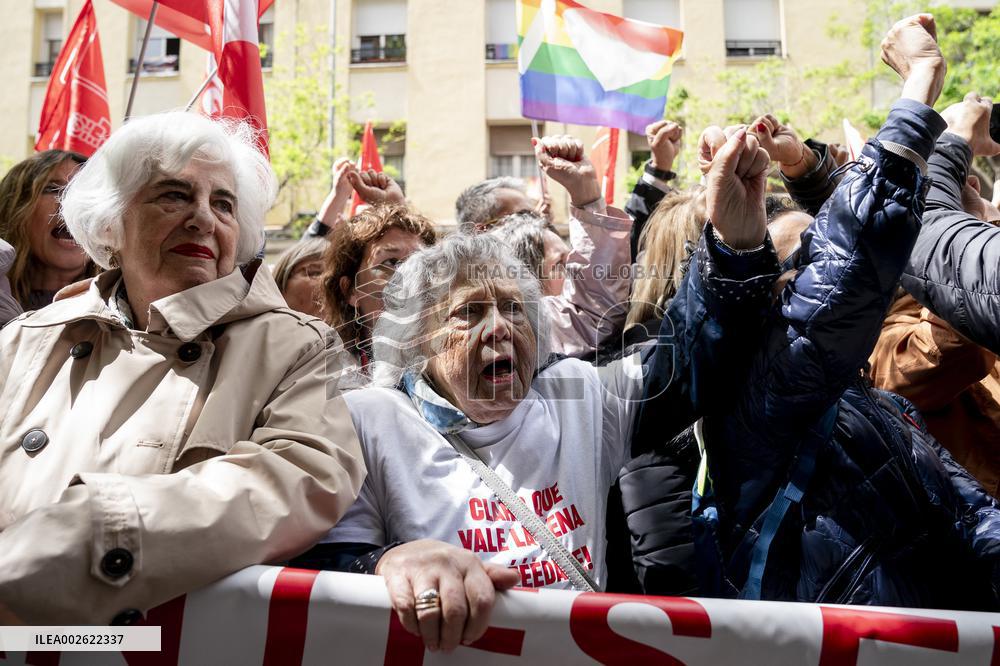 Rally In Support Of Pedro Sanchez - Madrid