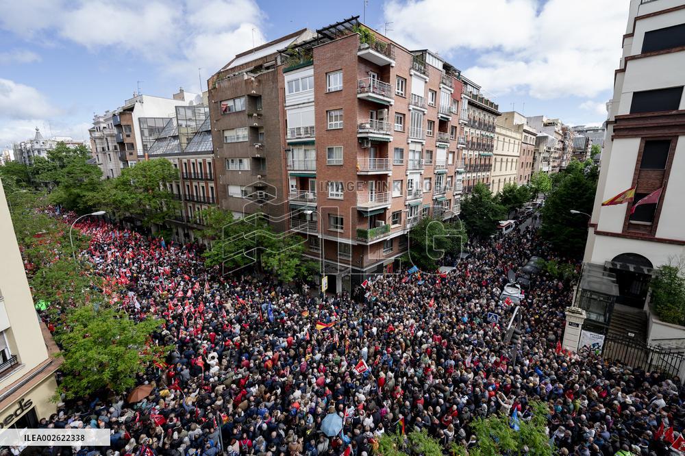 Rally In Support Of Pedro Sanchez - Madrid