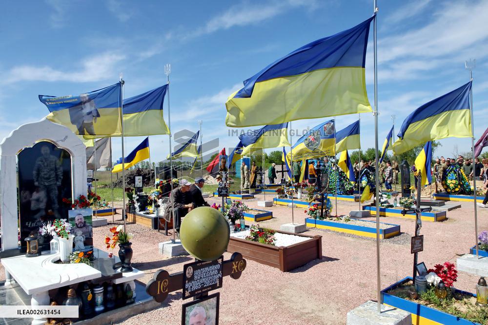 Alley of Heroes at Hostomel Cemetery