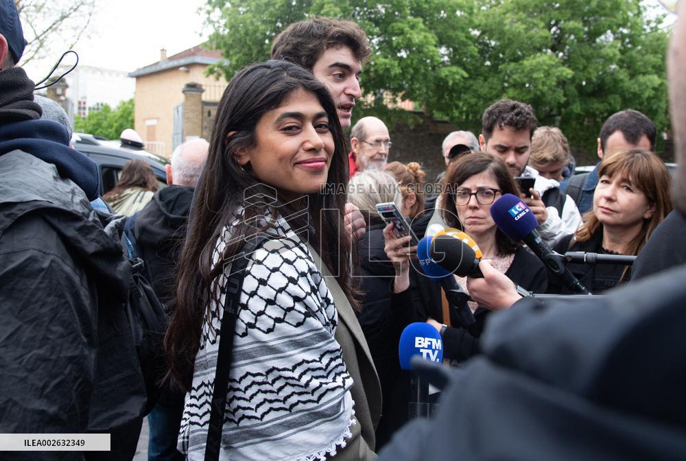 Rima Hassan Leaves The Police Station - Paris