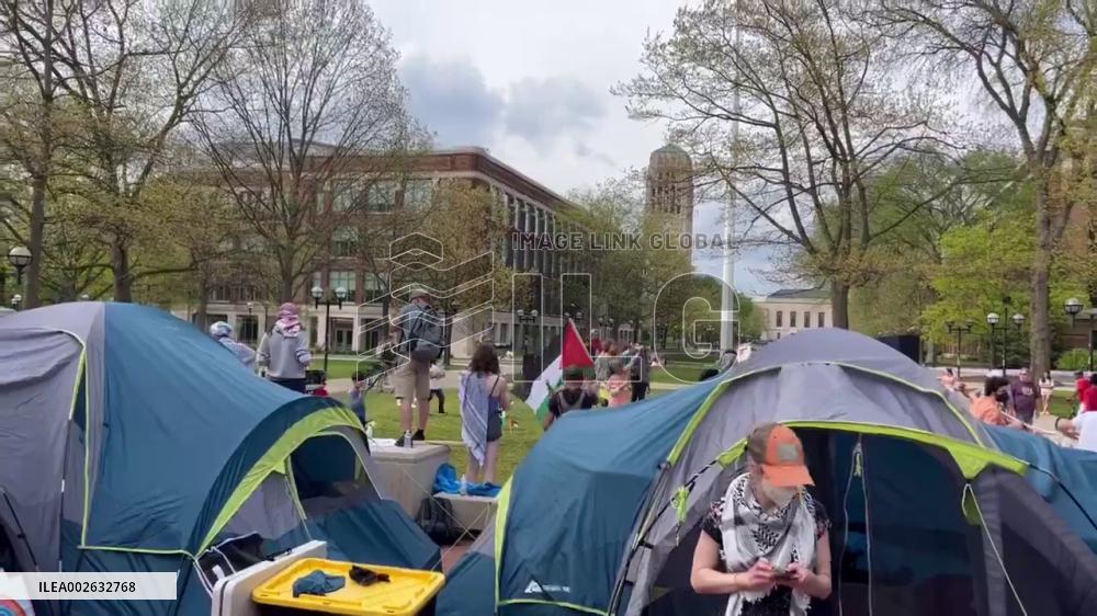 US: Pro-Palestinian Protests At University Of Michigan Enter Second Week