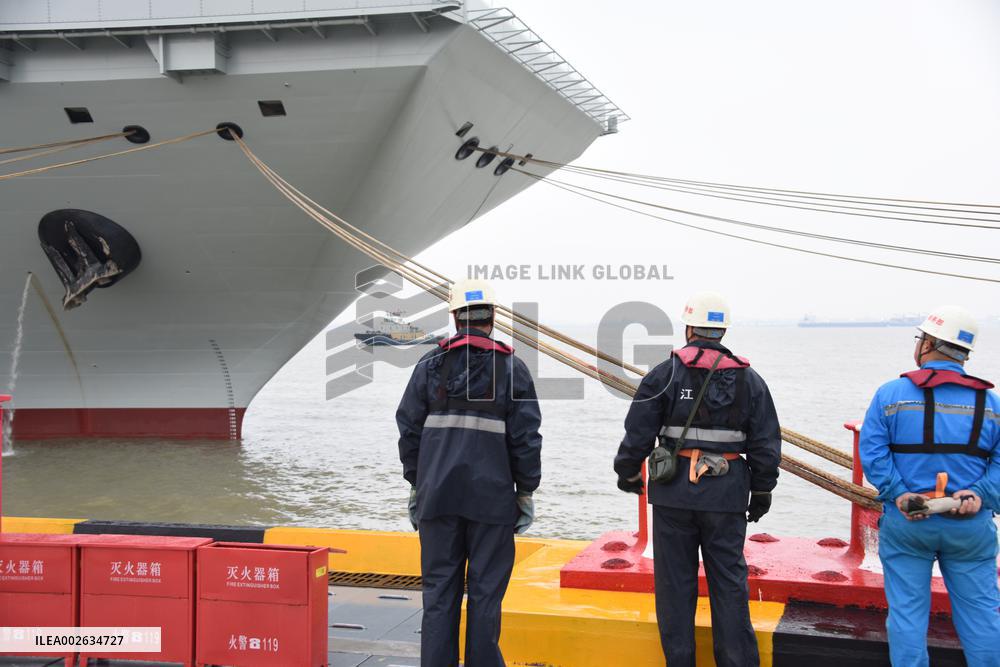 CHINA-SHANGHAI-AIRCRAFT CARRIER-FUJIAN-MAIDEN SEA TRIALS-DEPARTURE (CN)