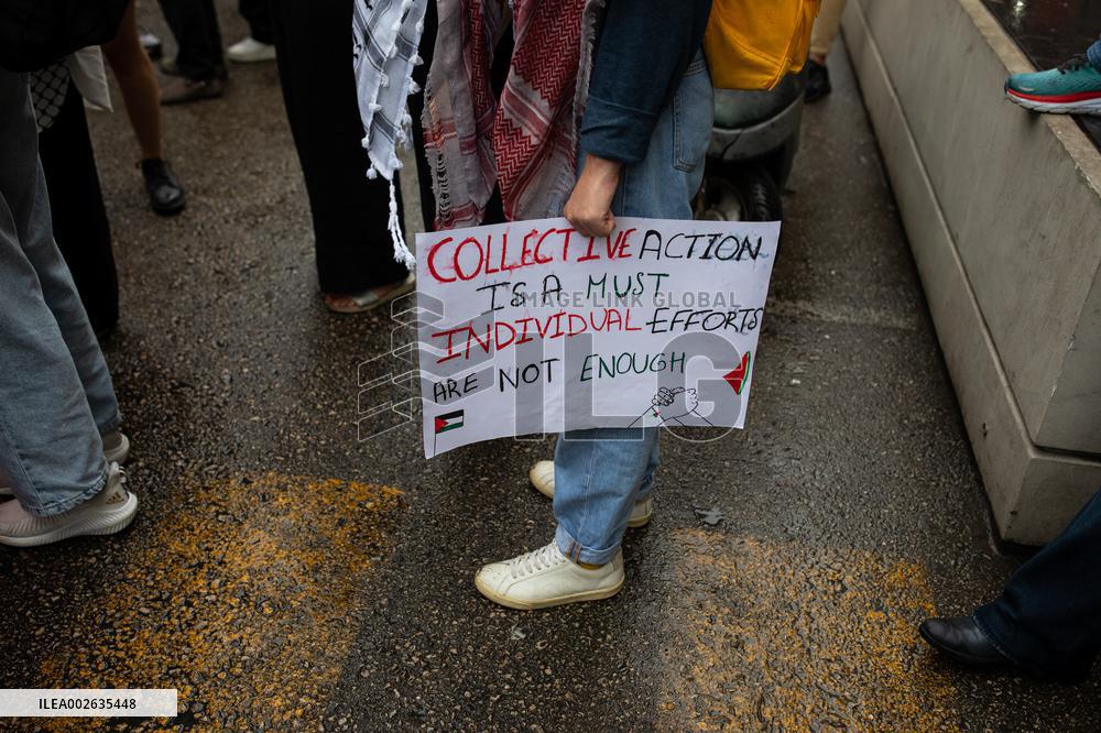 Pro-Palestine Protest At American University - Beirut