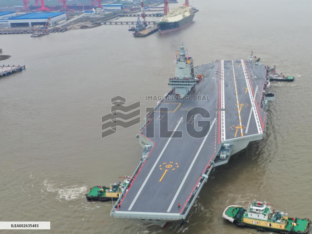 CHINA-SHANGHAI-AIRCRAFT CARRIER-FUJIAN-MAIDEN SEA TRIALS-DEPARTURE (CN)