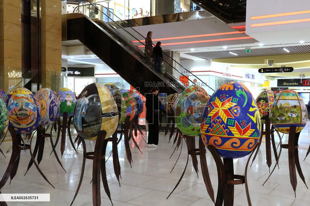 Exhibition of rescued Easter eggs presented in Kyiv shopping mall
