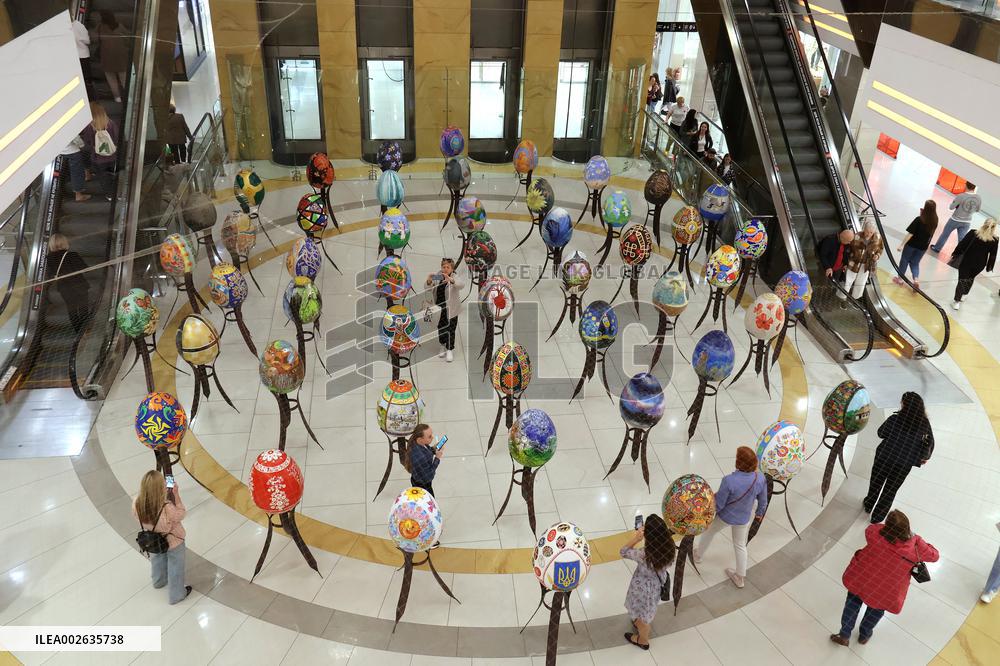 Exhibition of rescued Easter eggs presented in Kyiv shopping mall