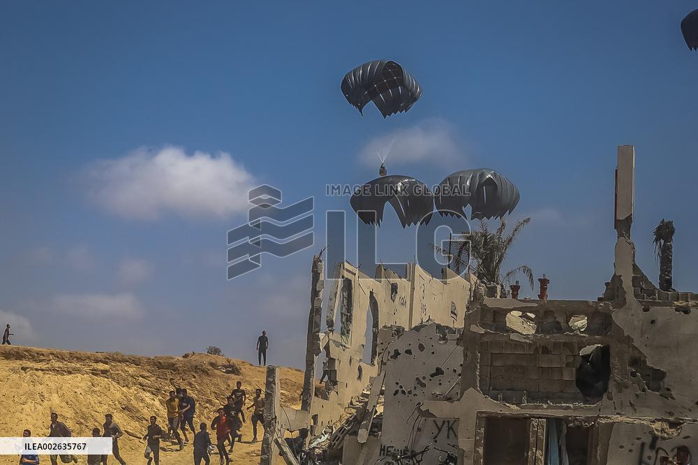 Aid Airdropped Into Gaza