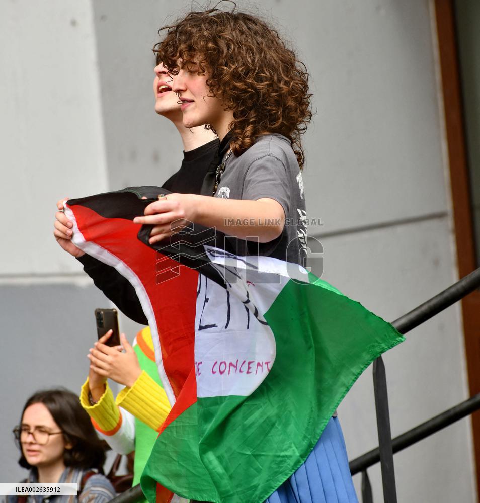 Pro-Palestinian Students Rally At Tolbiac University - Paris