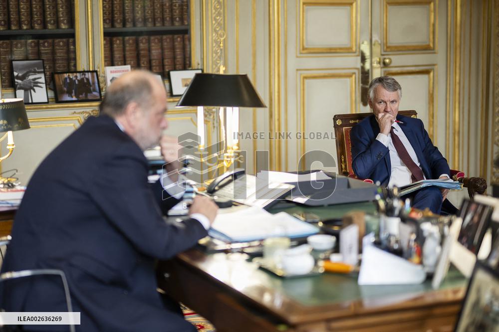Eric Dupond-Moretti during an interview - Paris
