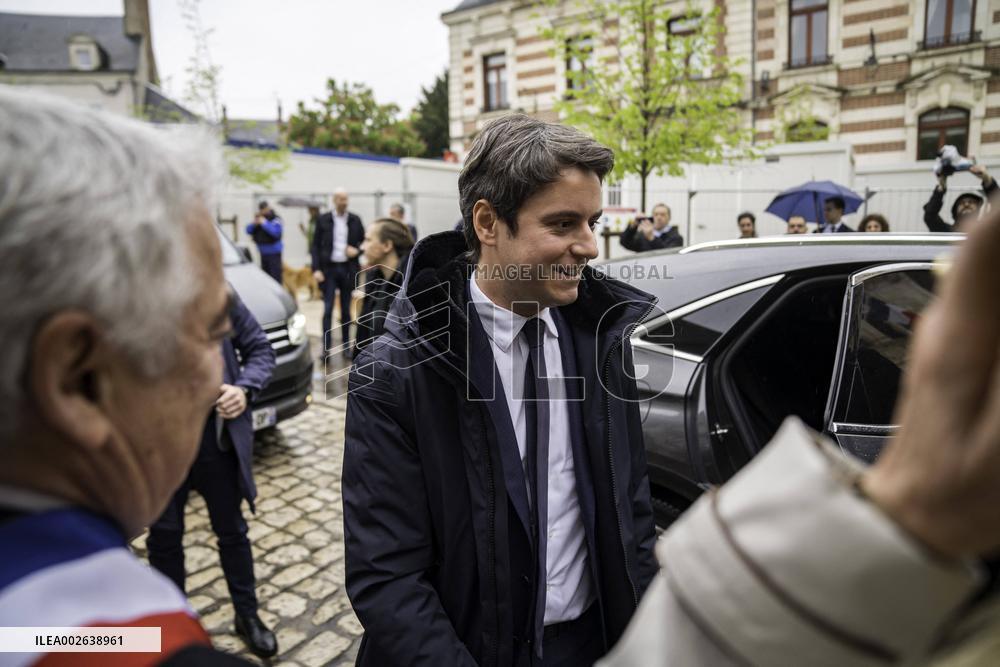 France : Gabriel Attal en visite a Beaugency