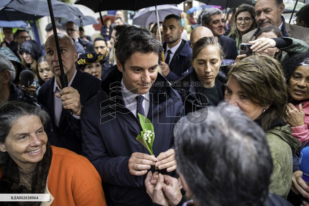 France : Gabriel Attal en visite a Beaugency