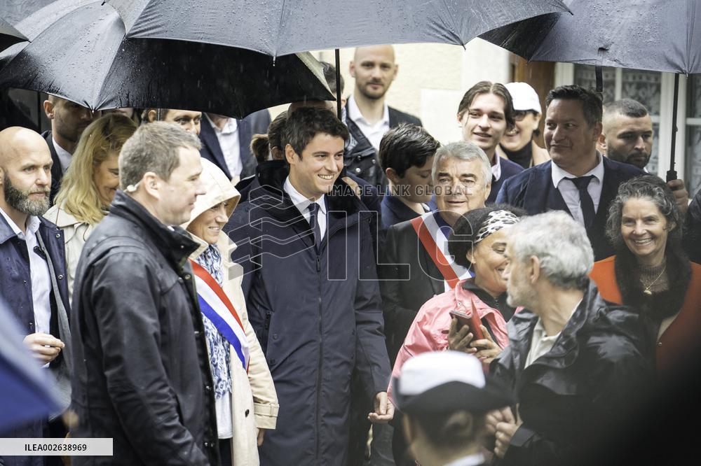 France : Gabriel Attal en visite a Beaugency