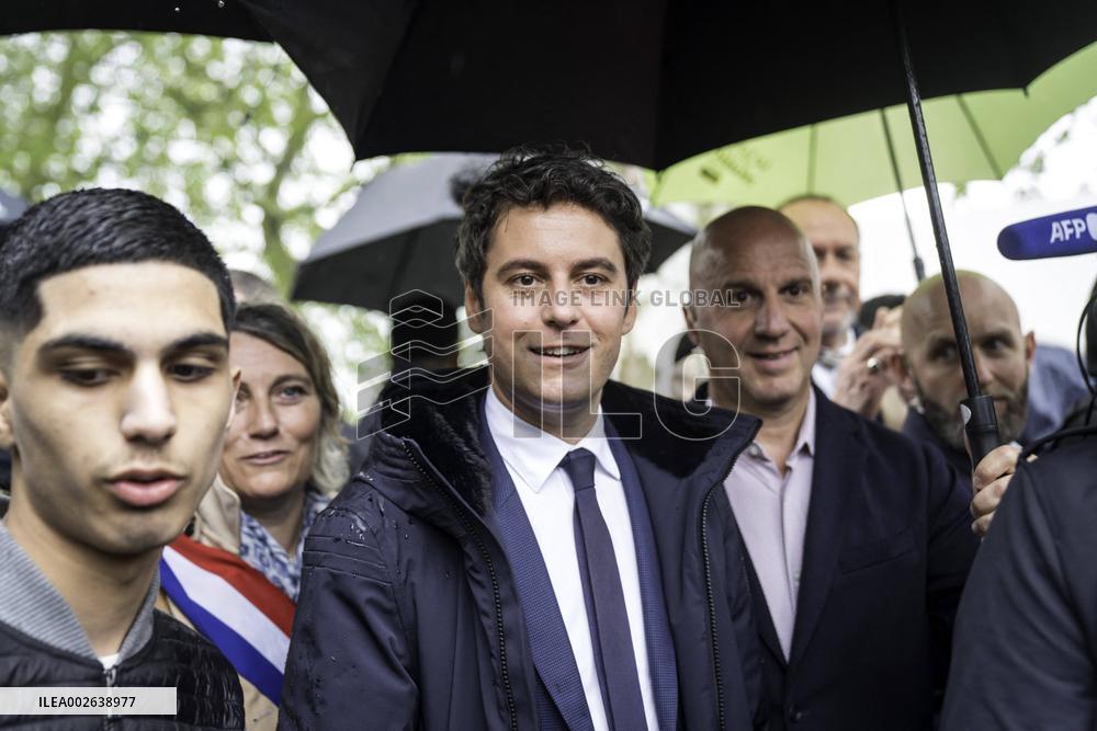 France : Gabriel Attal en visite a Beaugency