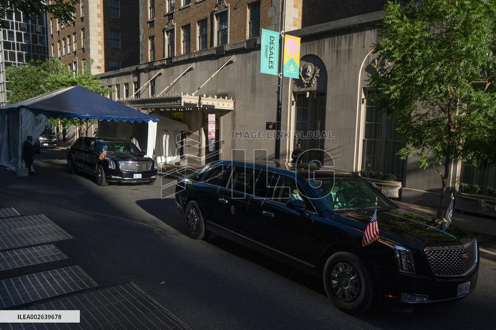 President Biden holds a campaign fundraiser at the Mayflower Hotel